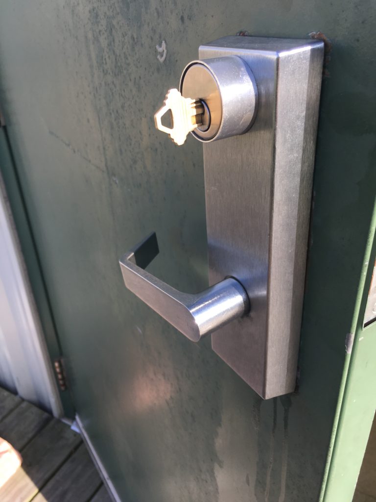 commercial business lock and key inside it