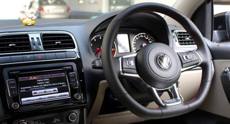car wheel with vw logo on it