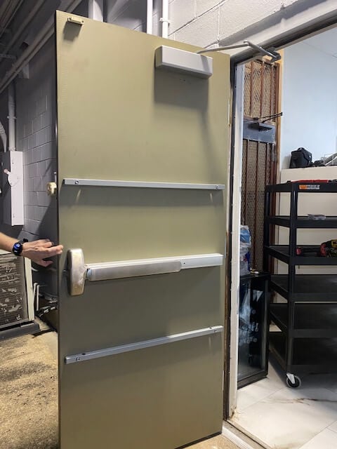 Commercial locksmith servicing access control system at Galleria Houston – Houston Key Locksmith