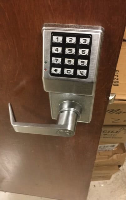 Commercial keypad REKEYING, door lock changed by Houston Key Locksmith in BELLAIRE, TX