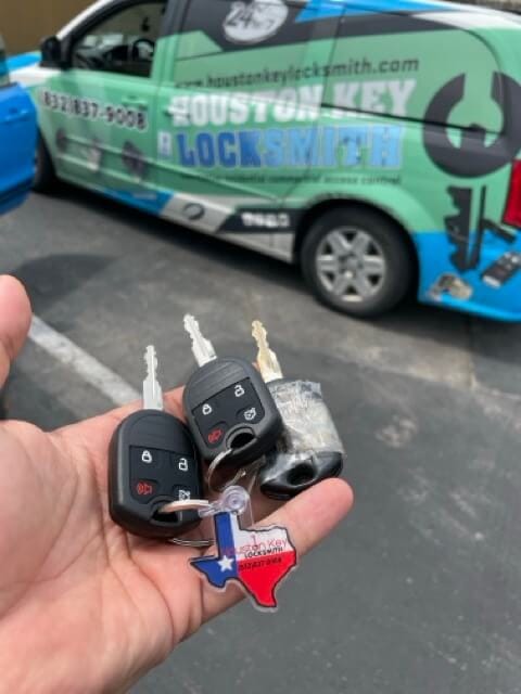 Houston Key Locksmith technician providing locksmith services in Galleria Houston