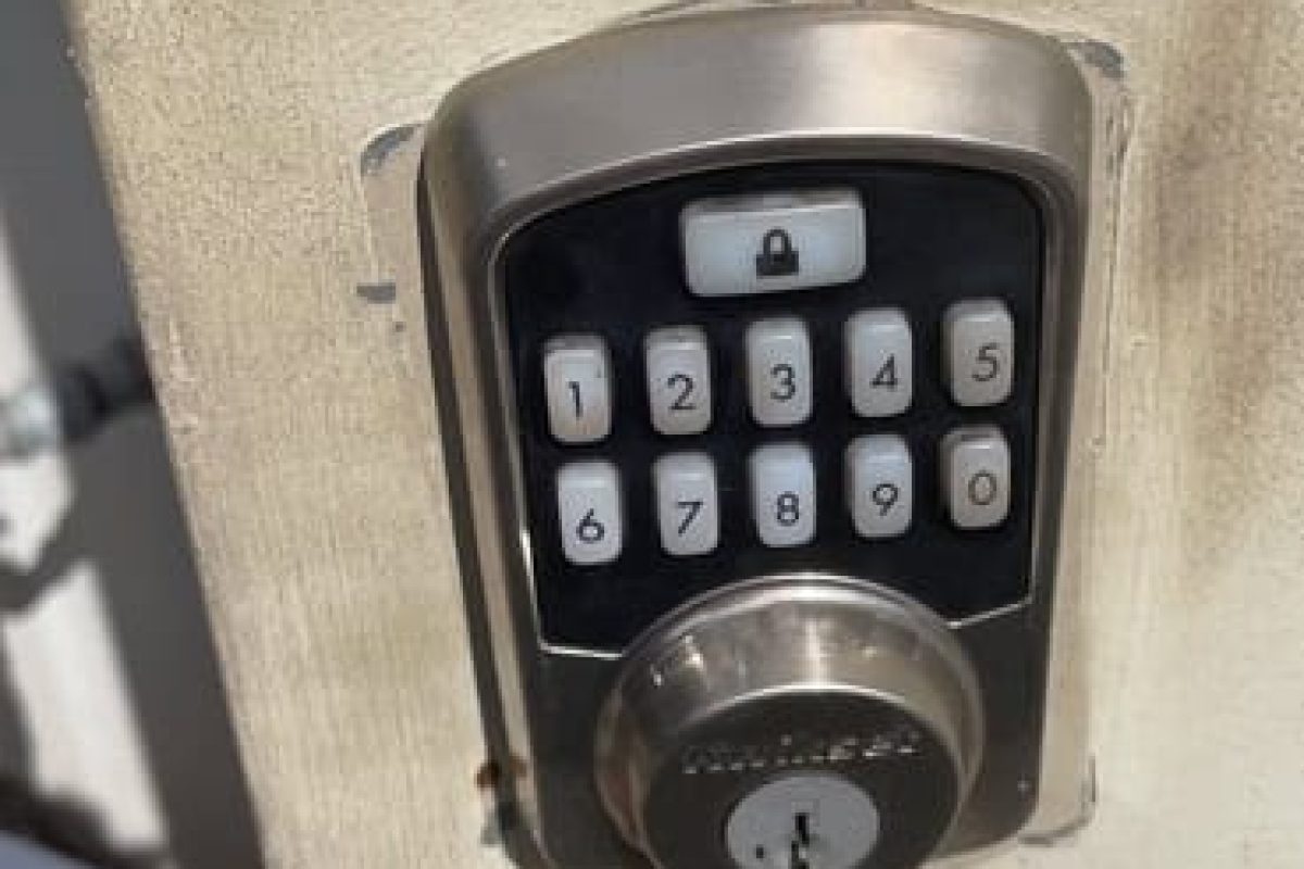 Smart digital lock on a home door in Bellaire – installed by Houston Key Locksmith